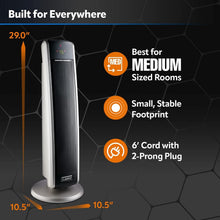 Load image into Gallery viewer, Elegant Digital Ceramic Tower Heater - Adjustable Thermostat &amp; Timer, 29 Inches