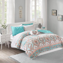 Load image into Gallery viewer, Vibrant Aqua Boho Comforter Set with Complete Sheet Set - 8 Pieces, Queen Size