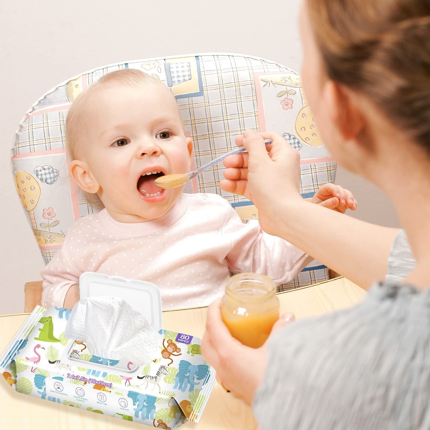 Gentle Unscented Baby Wipes - 640 Count in 8 Flip-Top Packs for Sensitive Skin