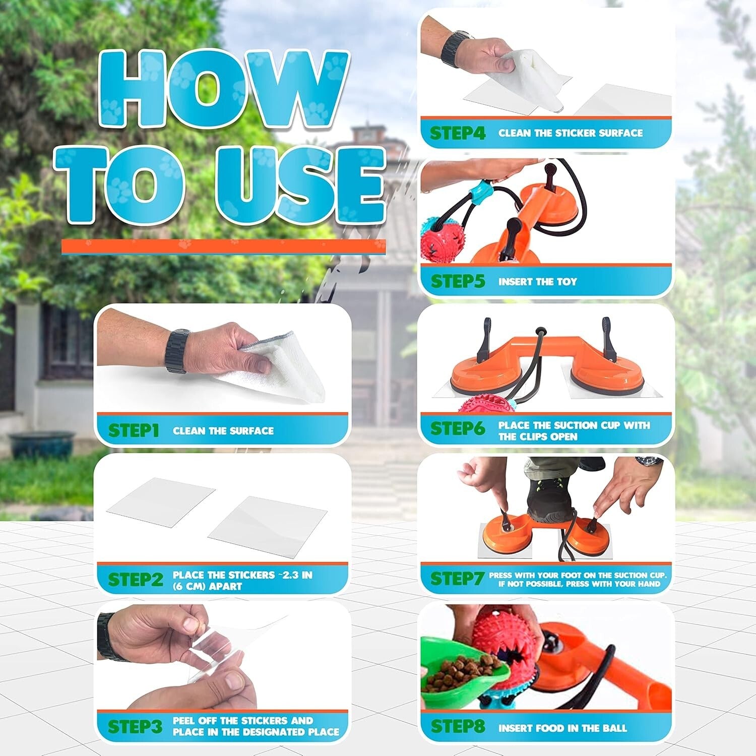 Durable Tug of War Dog Toy with Double Suction Cups - Perfect for Large Breeds