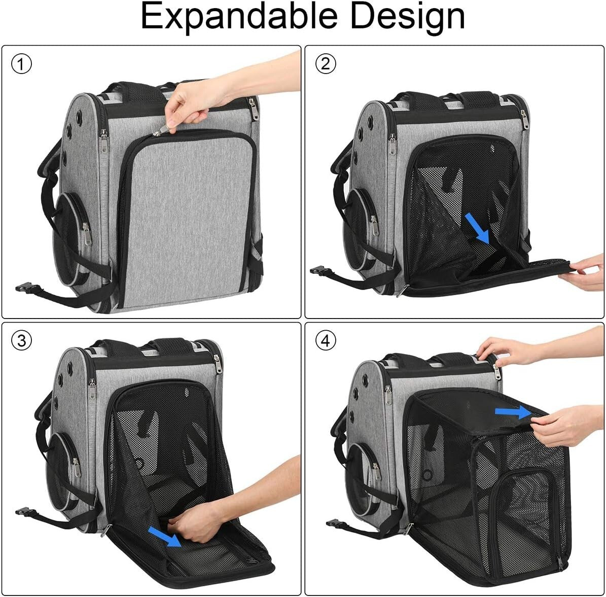 Portable Pet Travel Carrier Backpack - Safety & Comfort for Dogs, 18 lbs Max