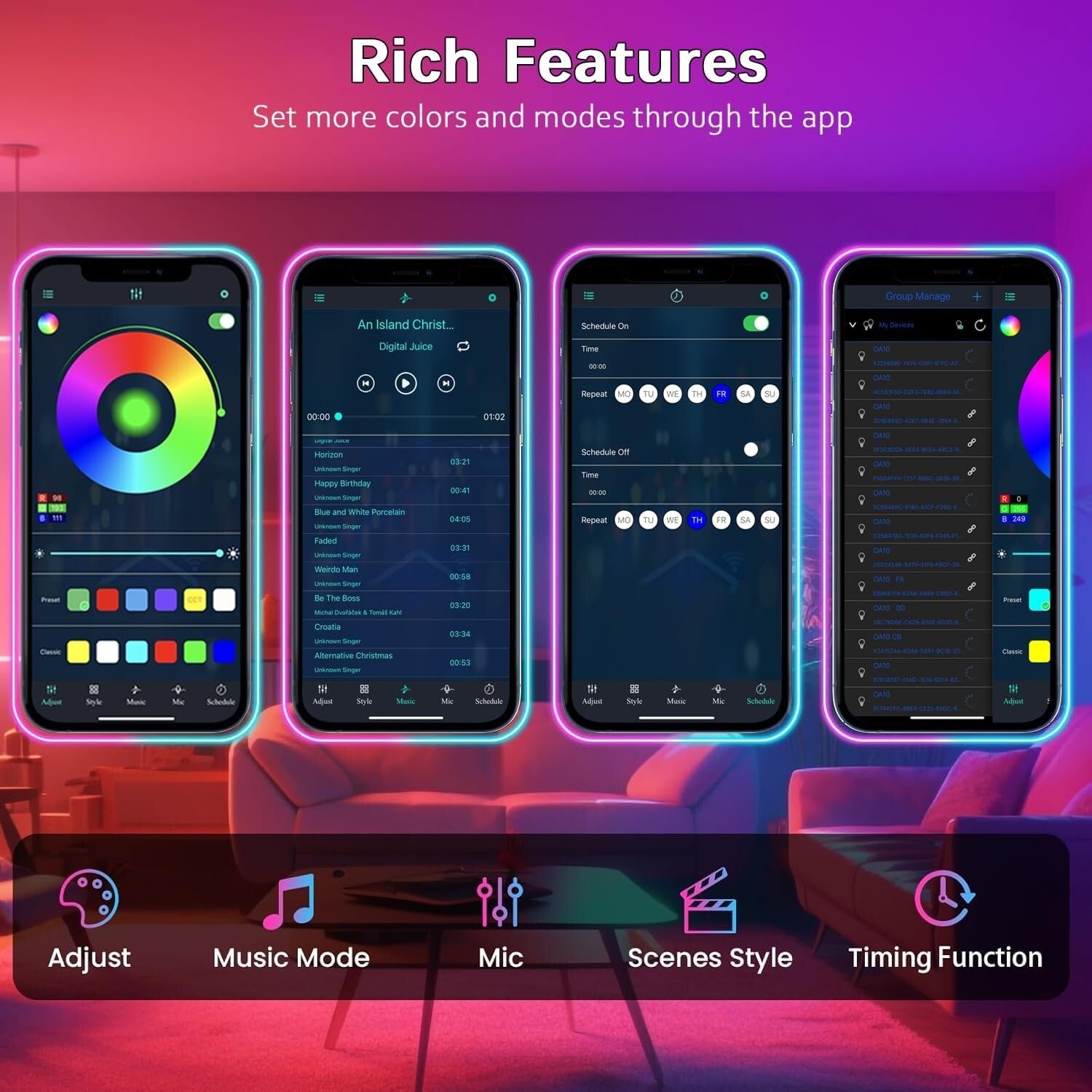 Flexible 30FT Neon LED Lights with App Control – Perfect for Indoors & Outdoors