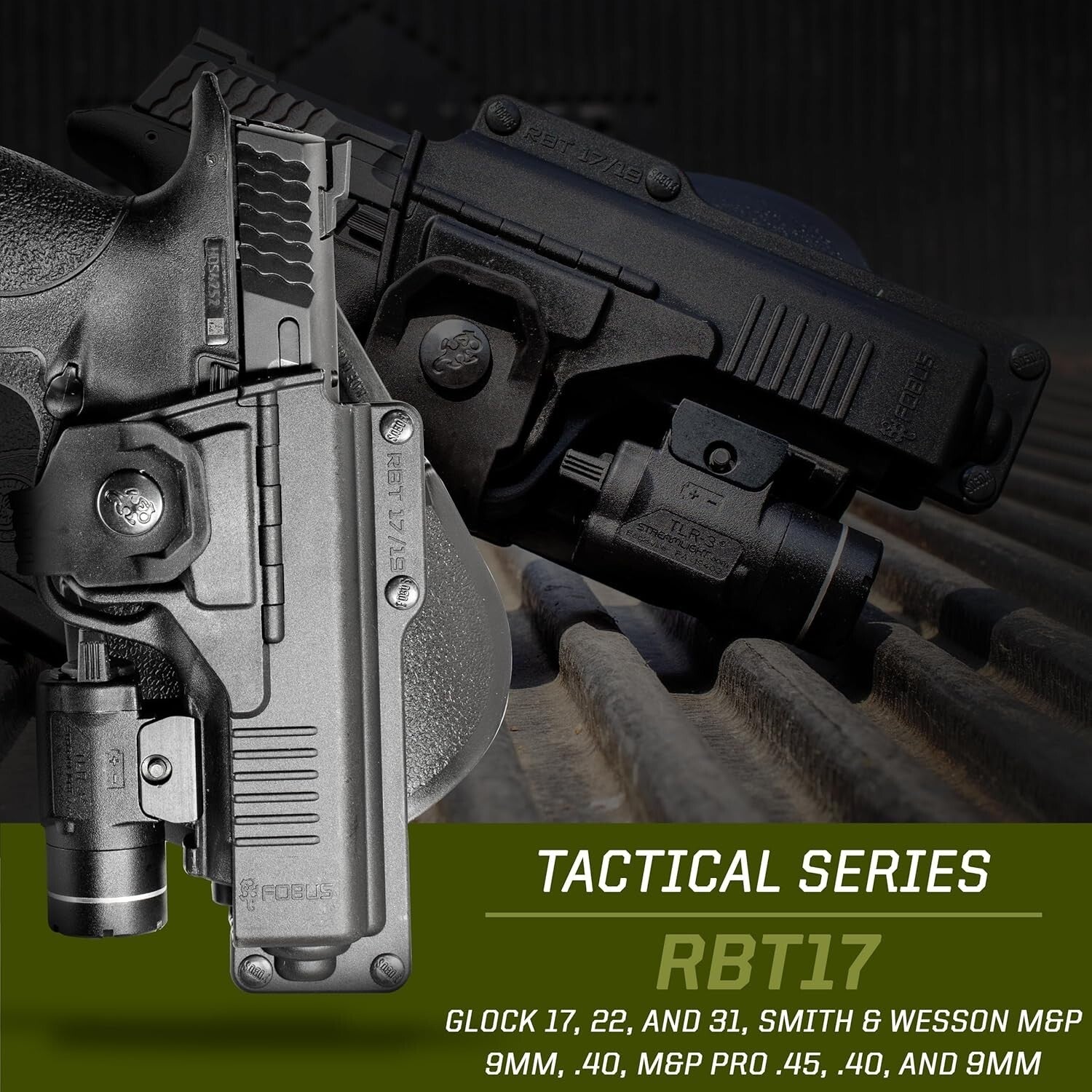 Adjustable OWB Holster for Right-Handed Firearms with Light/ Laser Compatibility