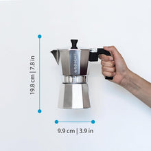 Load image into Gallery viewer, Premium Milano Moka Pot Stovetop Espresso Coffee Maker - 6 Cups, Silver Finish
