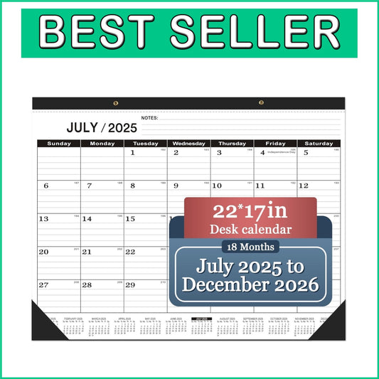 Extra Large 2025-2026 Calendar 22x7 - Perfect for Seniors and Group Scheduling