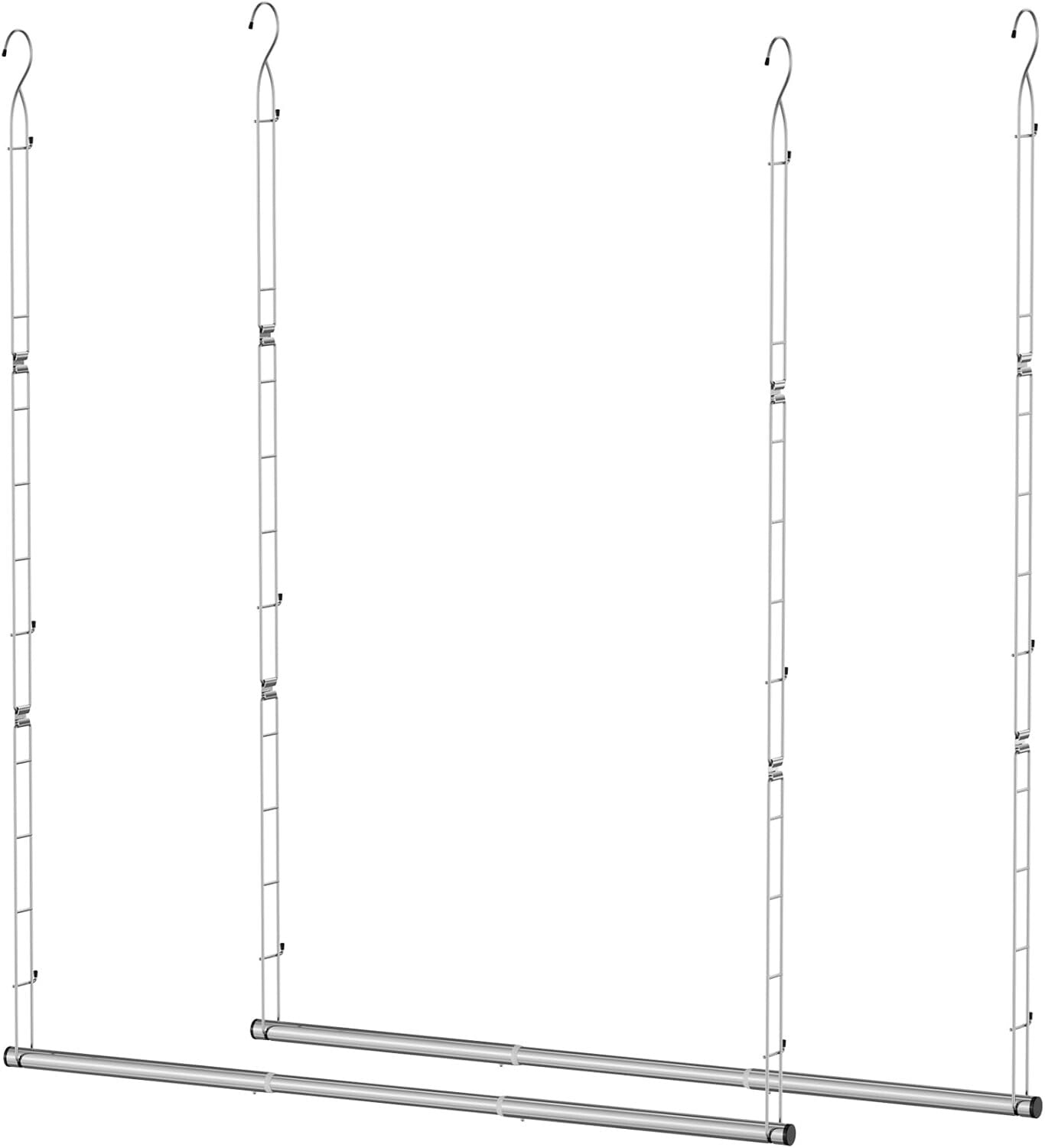Adjustable Stainless Steel Hanging Rods - Maximize Closet Space with Ease