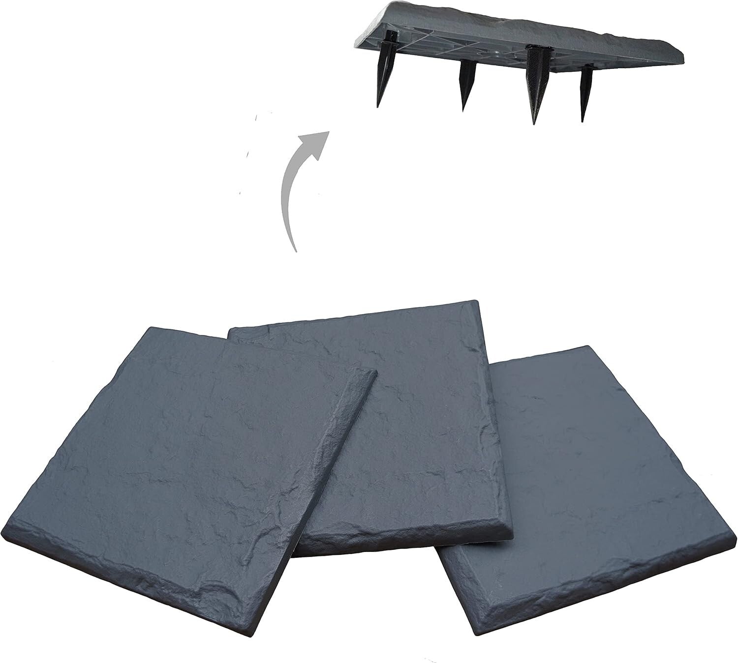 15.5” Decorative Resin Stepping Stones with Stakes for Stylish Outdoor Pathways