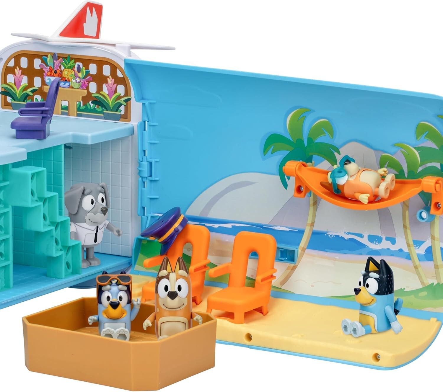 Deluxe Transforming Playset: Bluey Plane to Resort & Boat with 5 Characters!
