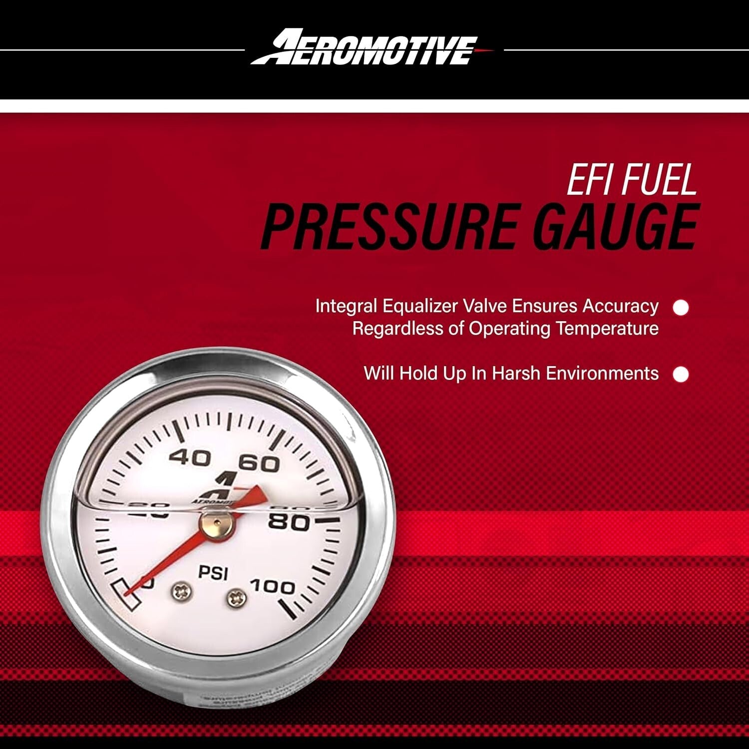 Durable 1.5" Liquid-Filled Fuel Pressure Gauge - 0-100 PSI for High-Performance