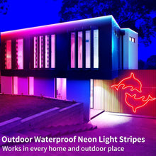 Load image into Gallery viewer, Vibrant 50ft RGB Neon Rope Lights - App-Controlled, Waterproof &amp; Safe for Family