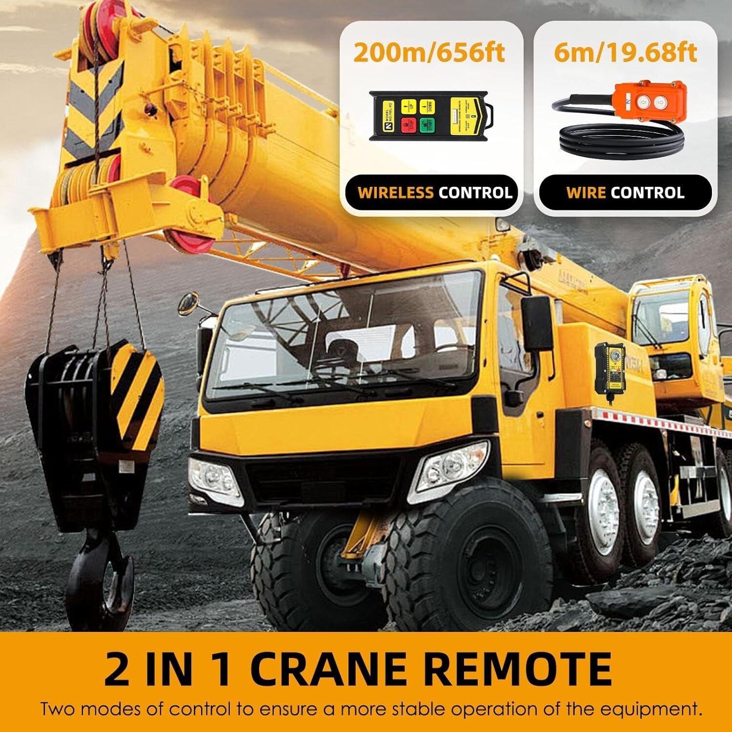 Versatile 2-in-1 Remote Control for Crane and Dump Trailer - Compact & Efficient
