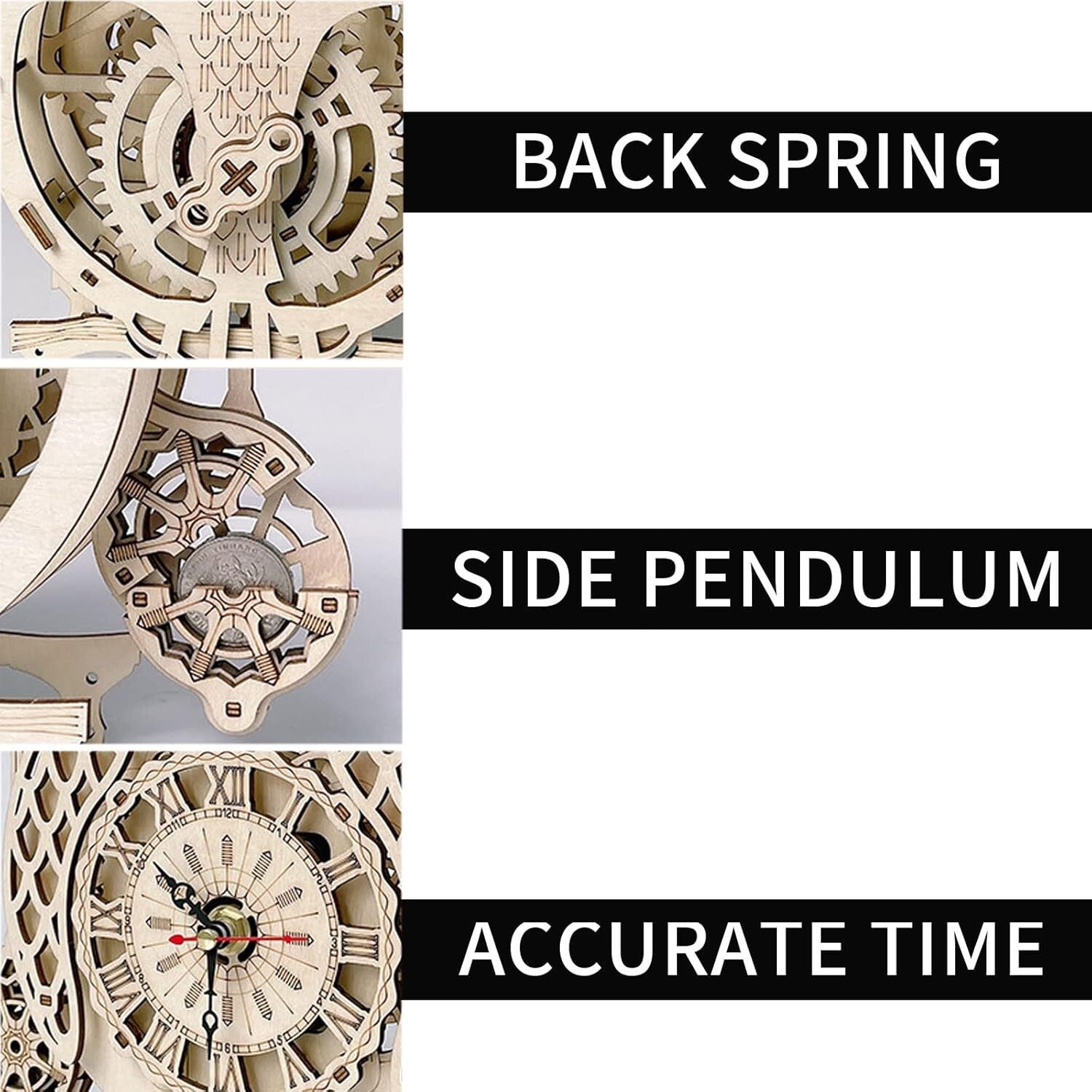 3D Wooden Animal Puzzle Kit - Create a Functional Desk Clock & Art Piece