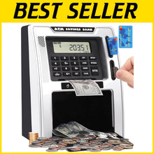 Load image into Gallery viewer, Fun ATM Piggy Bank for Kids - Auto Coin Recognition, 4-Digit PIN &amp; Voice Prompts