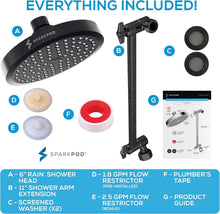 Load image into Gallery viewer, Luxury 6" Round Rain Shower Head with 11" Adjustable Arm in Oil-Rubbed Bronze
