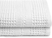 Load image into Gallery viewer, Set of 2 Classic Waffle Bath Towels - 100% Cotton Quick Dry &amp; Super Absorbent