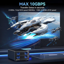 Load image into Gallery viewer, High-Speed Aluminum Dual Bay Drive Enclosure with Silent Cooling &amp; Expansion