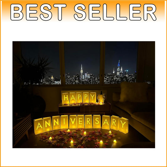 Enchanting Wedding Anniversary Decorations with LED Tealights & Rose Petal Set