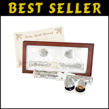 Load image into Gallery viewer, Rosewood Baby Memory Set with Engraved Silver Birth Certificate Holder &amp; Boxes