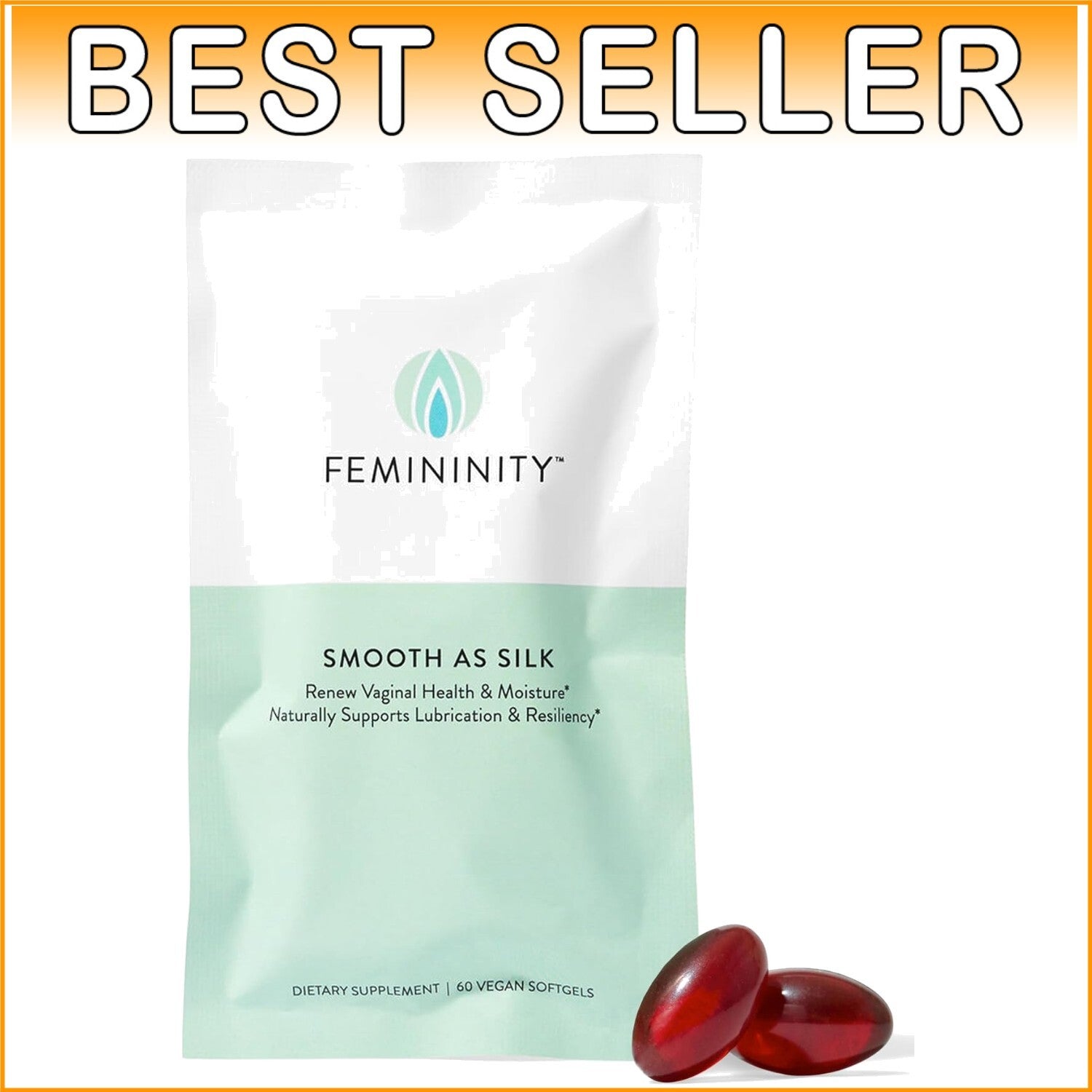 Femininity Smooth as Silk: 60 Vegan Omega 7 Softgels for Vaginal Hydration