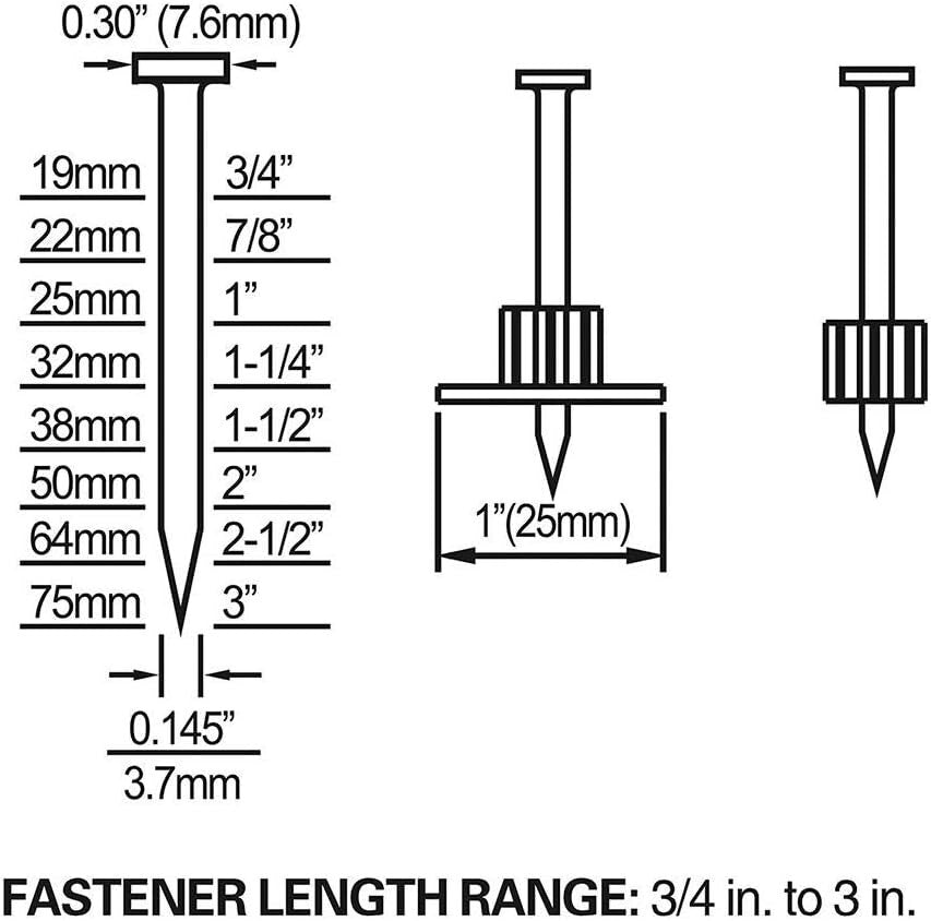 Pneumatic 3" Single Pin Concrete Nailer with Case - Heavy-Duty Tool for Pro Use