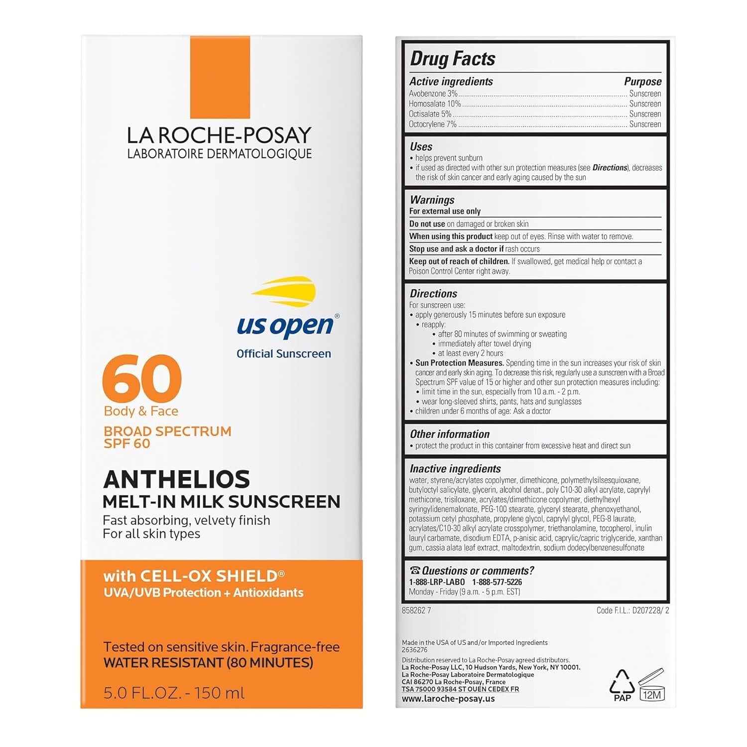 Allergy Tested Anthelios Milk Sunscreen SPF 60: Oil-Free & Paraben-Free Formula