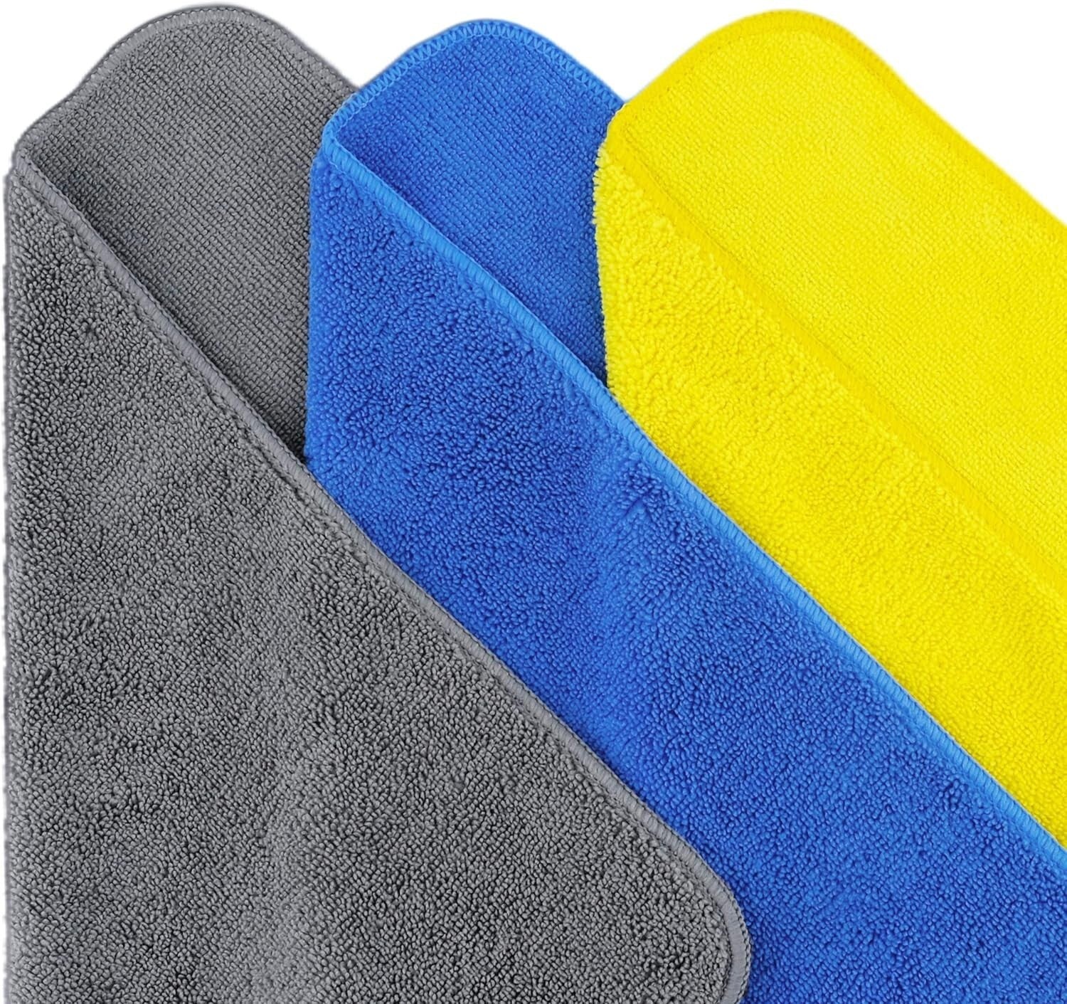 Efficient Microfiber Cleaning Towels, Lint-Free, 16x16, 36-Pack for Home & Auto