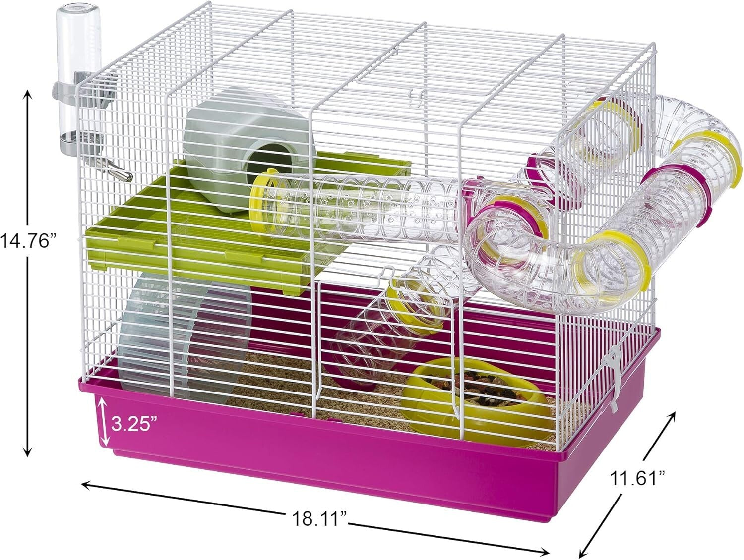 Space-Saving Laura Hamster Cage | Complete with Accessories for Small Breeds