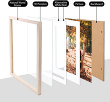 Load image into Gallery viewer, Natural Finish 12x16 Wall Frames with Mat - Ideal for Home Display, Set of 4