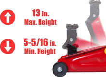 Load image into Gallery viewer, Durable 1.5 Ton Floor Jack with 360-Degree Swivel Casters &amp; Blow Mold Case