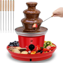 Load image into Gallery viewer, 16oz Mini Chocolate Fondue Fountain - Perfect for Parties with Serving Tray