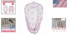 Load image into Gallery viewer, Organic Cotton Baby Nest Lounger - Reversible Adjustable Pink Star Collection