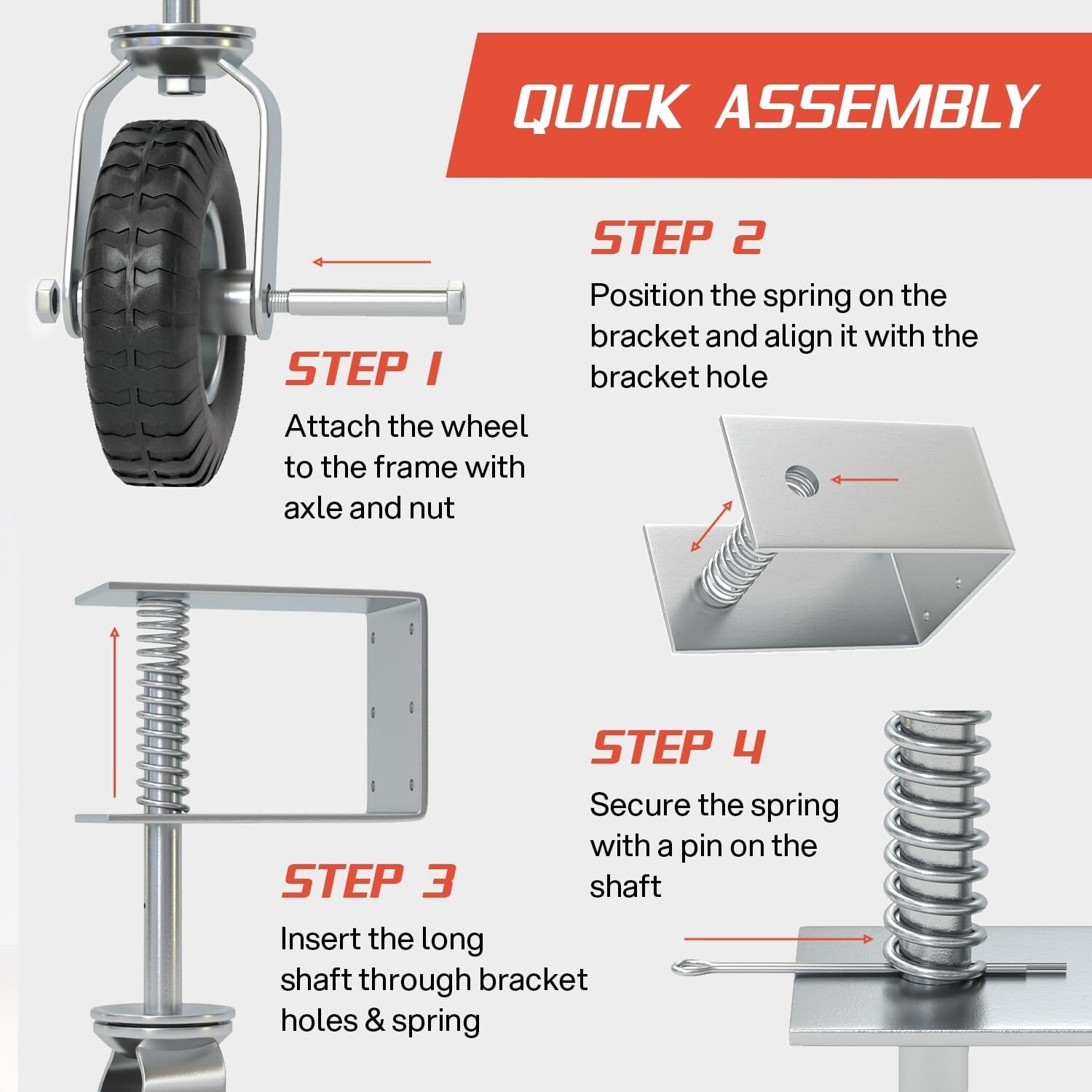 360-Degree Swivel Heavy Duty Gate Wheel for Smooth Operation on Cumbersome Gates