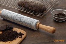 Load image into Gallery viewer, Versatile 18" Marble Rolling Pin with Non-Slip Wooden Handles for Perfect Dough