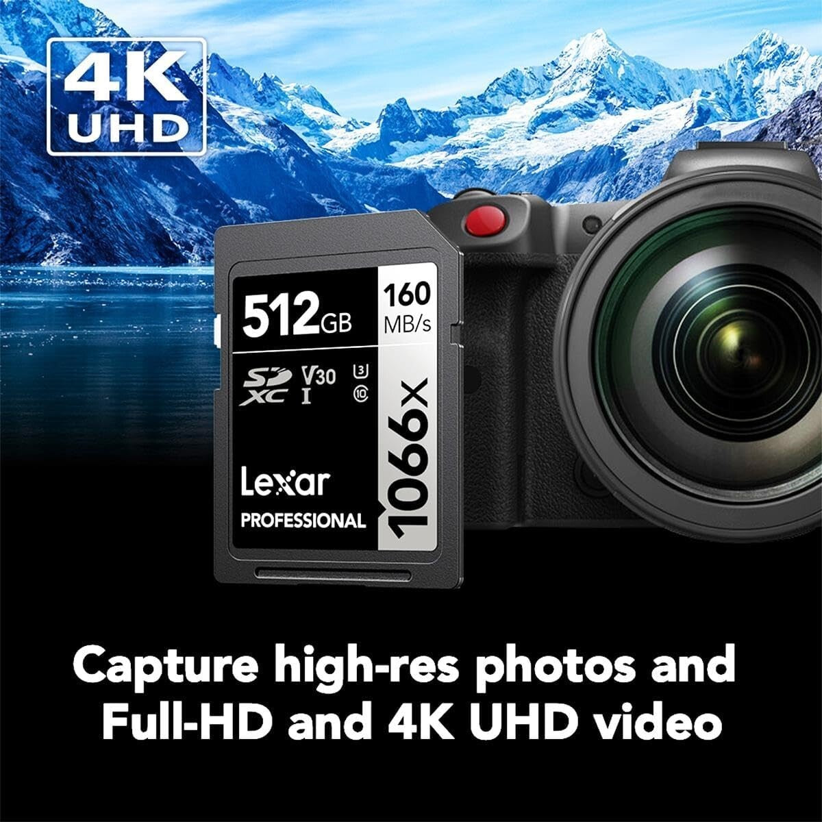 Ultra Reliable 512GB SDXC Card for High-Speed Photography & Video, Compact Size