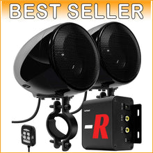 Load image into Gallery viewer, Universal Handlebar Mount 4" Waterproof Motorcycle Speakers with Wired Control