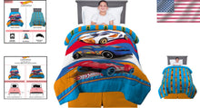 Load image into Gallery viewer, Twin/Full Hot Wheels Kids Comforter – Reversible Microfiber with Race Car Design
