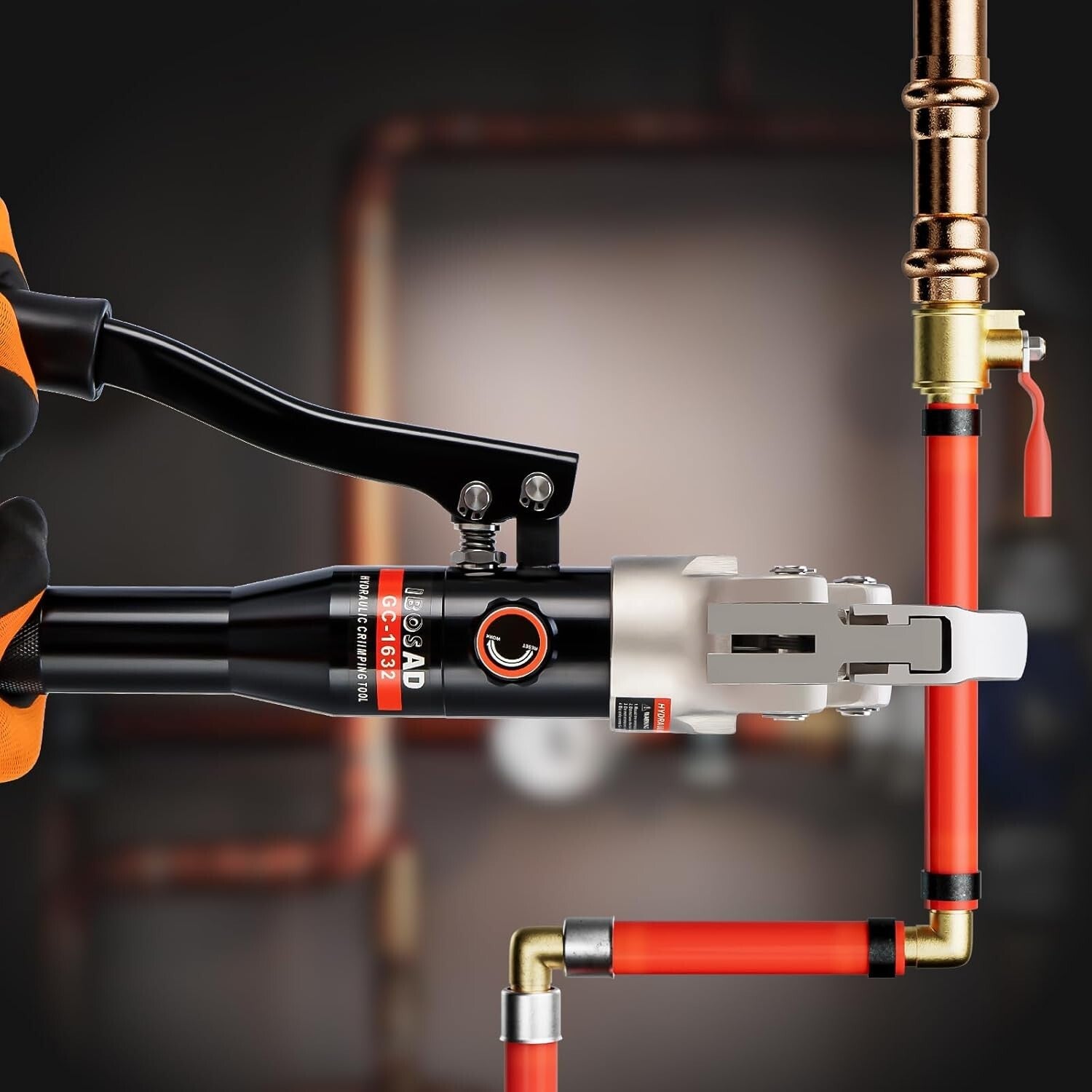 Professional Hydraulic Crimping Tool with 1/2, 3/4, 1 Inch Dies for PEX & Copper