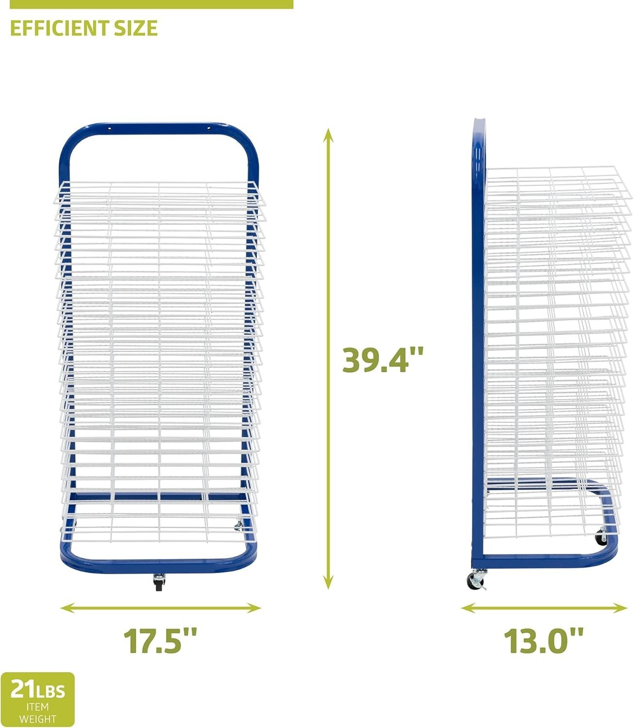 Portable 25-Shelf Art Drying Rack with Locking Wheels, Ideal for Classrooms