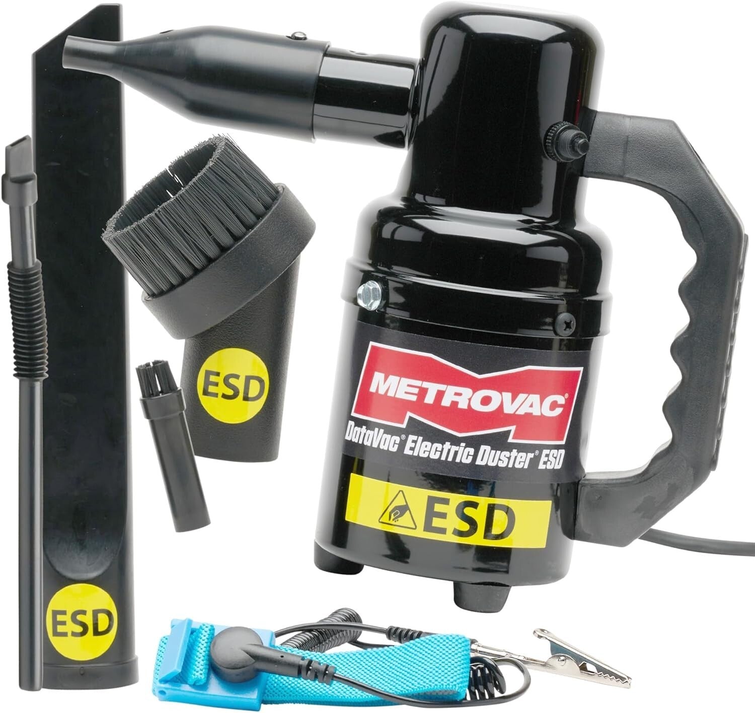 Professional Quality Antistatic Electric Duster with 4-Piece Tool Kit - Compact