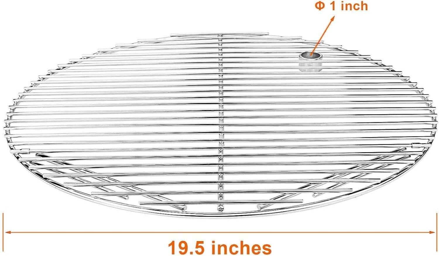 19.5" Heavy Duty 304 Stainless Steel Round Grill Grate - Easy Clean Surfaces