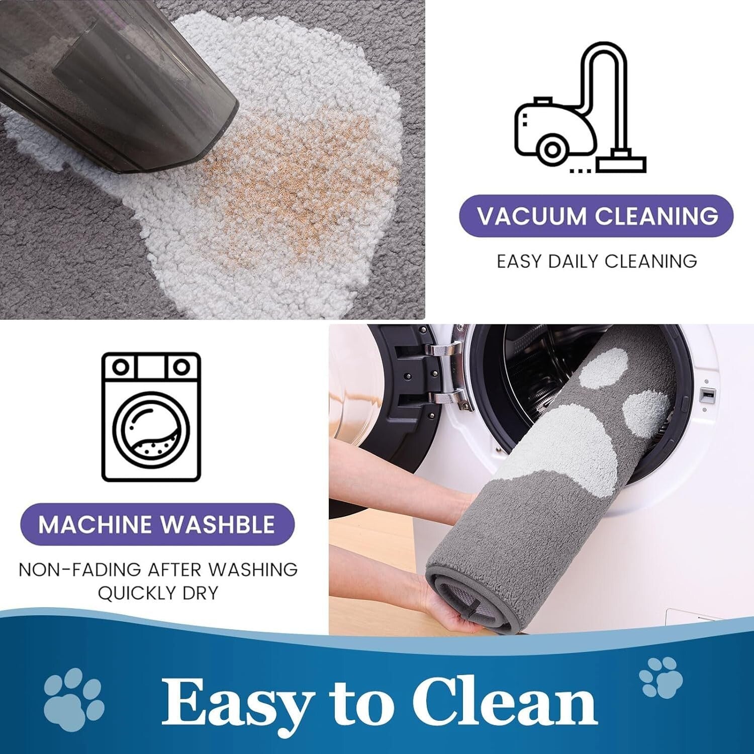 Absorbent Dog Door Mat for Muddy Paws - Non-Slip & Machine Washable 40x32