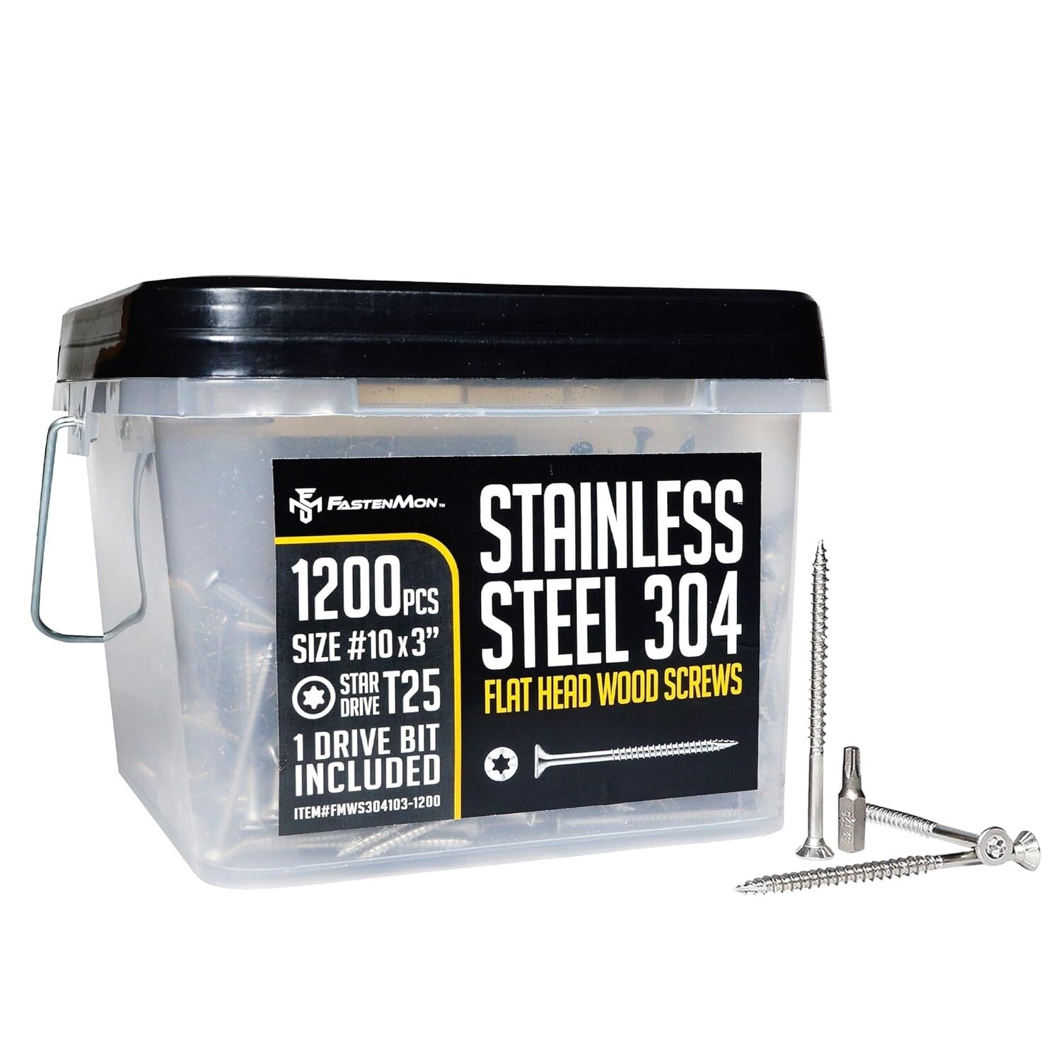 Bulk Pack of 1200 Flat Head Deck Screws - Corrosion-Resistant, Ideal for Wood