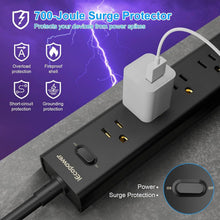 Load image into Gallery viewer, Heavy-Duty 10FT Power Strip with Surge Protection, 5 Outlets, USB C Charging