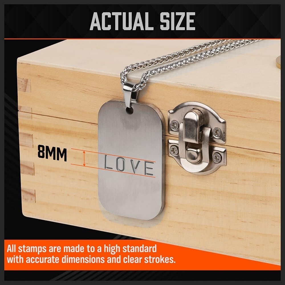 Compact 36-Piece A-Z Number & Letter Stamp Set - Jewelry Personalization