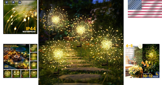 120 LED Solar Garden Lights 4-Pack - Waterproof Decorative Outdoor Lighting