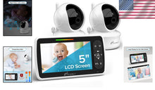 Load image into Gallery viewer, Hacking-Proof Baby Monitor with Night Vision, Camera &amp; Soothing Lullabies