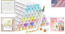 Load image into Gallery viewer, Complete 61 Color Pastel Marker Set with Ergonomic Case - Perfect for Drawings