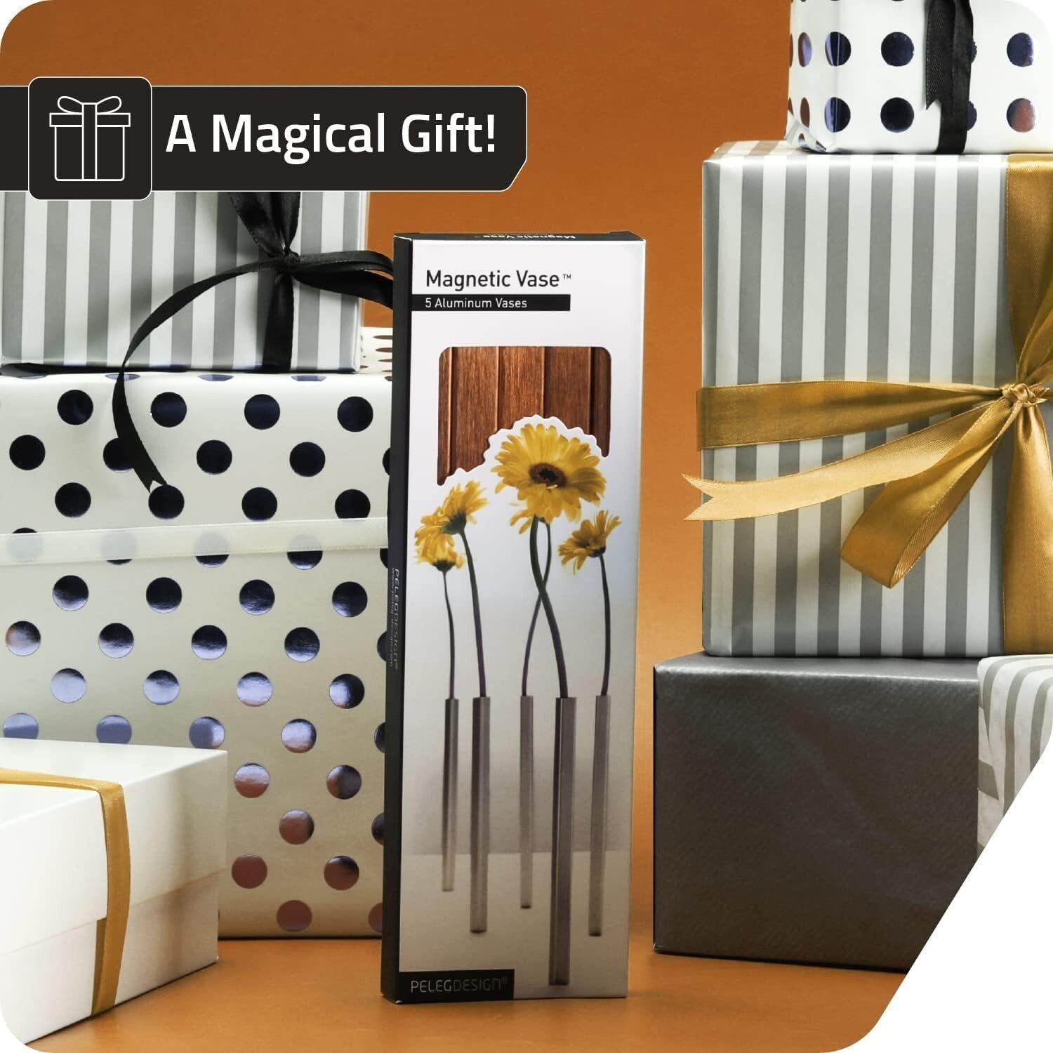 Elegant Magnetic Vases Set of 5 - Perfect for Flowers and Centerpieces