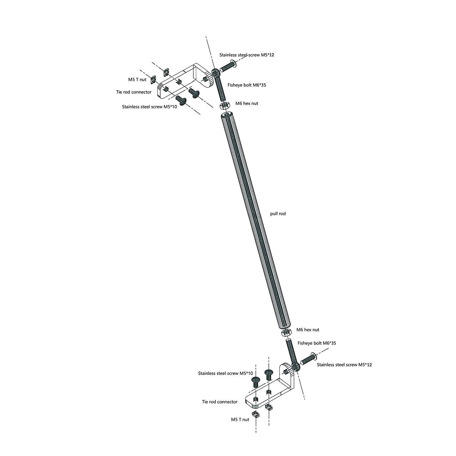Effortless Installation: Red Supporting Rod Set for Ender 3/3 Pro/V2 3D Printers