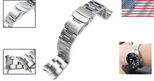 22mm Seiko Watch Band - Solid Stainless Steel for Dive Watches - Durable Style